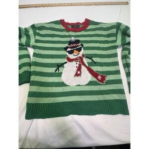 33 Degrees SZ S Womens Ugly Christmas Sweater 3D Snowman Excellent Condition